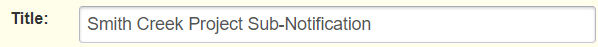 screenshot of title field